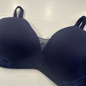 Thyme navy blue nursing bra with lace detail size 42D